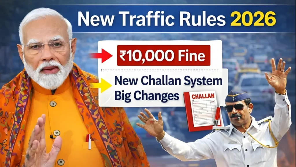 New Traffic Rule 2026: ₹10,000 Fine, New Challan System & Big Changes for Drivers